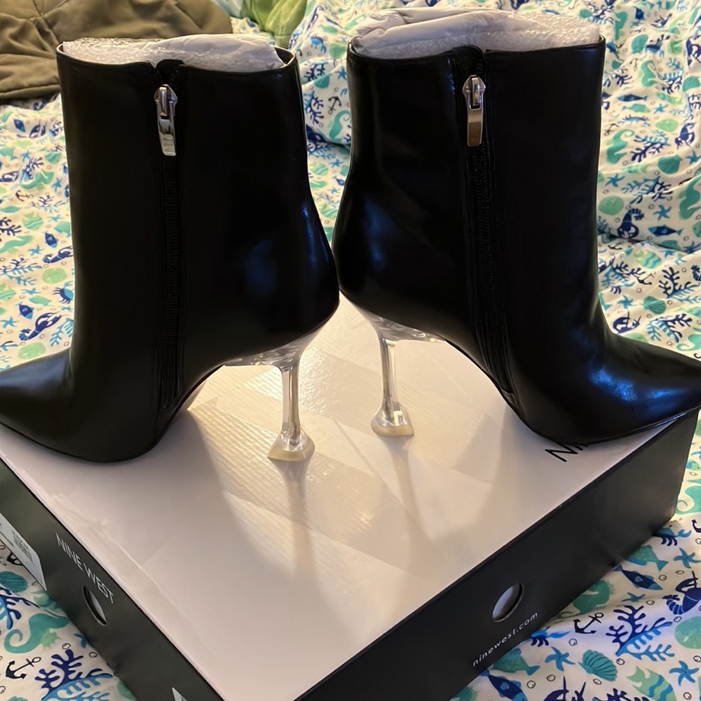 Nine West clear heel boots NWT NIB